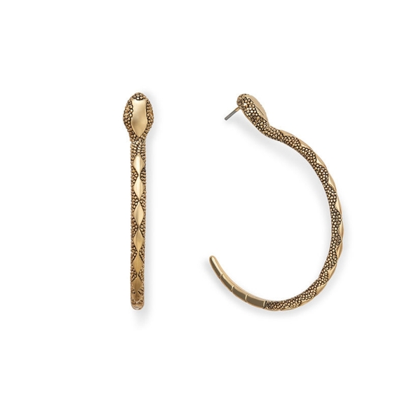 SLATE Serpentine Hoop Earrings - Picture 6 of 7